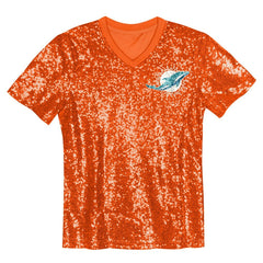 Tyreek Hill  Girls Youth Sequin V-Neck Fashion Jersey - Miami Dolphins Jerseys