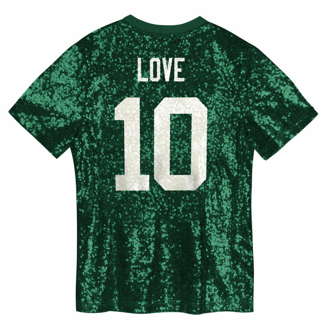 Jordan Love  Girls Youth Sequin V-Neck Fashion Jersey - Green Bay Packers Jerseys