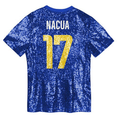 Puka Nacua  Girls Youth Sequin V-Neck Fashion Jersey - Los Angeles Rams Jerseys