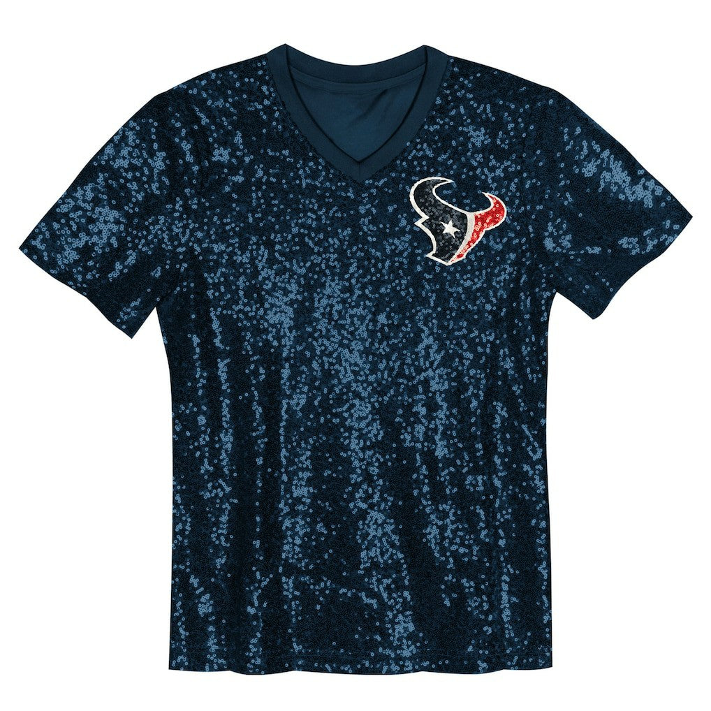 C.J. Stroud  Girls Youth Sequin V-Neck Fashion Jersey - Houston Texans Jerseys