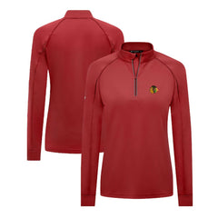NHL Chicago Blackhawks Levelwear Women's Kinetic Insignia Core Quarter-Zip Pullover Top