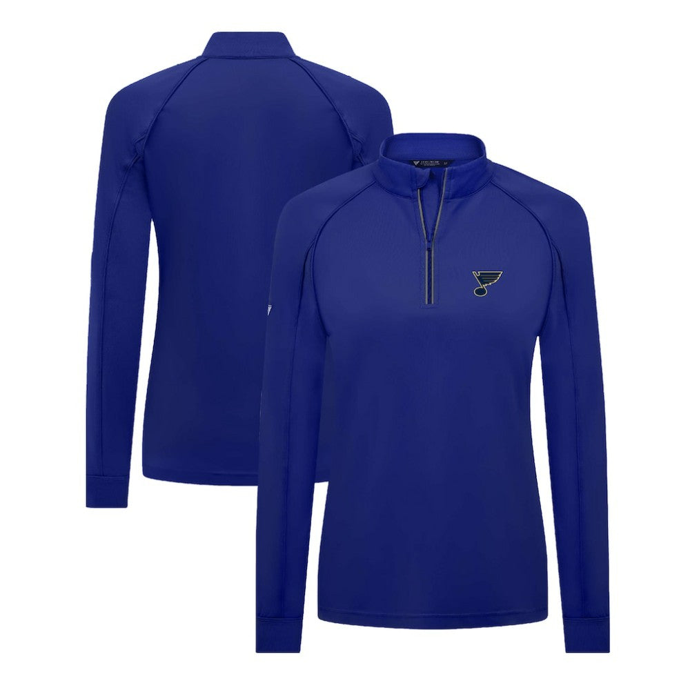 NHL St. Louis Blues Levelwear Women's Kinetic Insignia Core Quarter-Zip Pullover Top