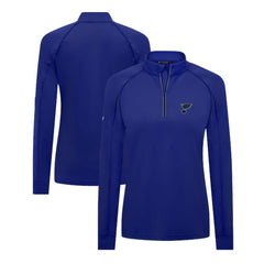 NHL St. Louis Blues Levelwear Women's Kinetic Insignia Core Quarter-Zip Pullover Top