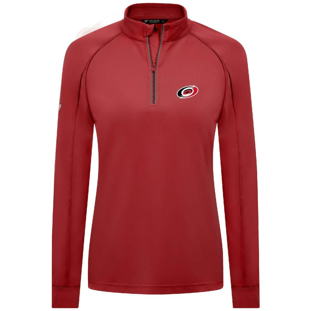 NHL Carolina Hurricanes Levelwear Women's Kinetic Insignia Core Quarter-Zip Pullover Top