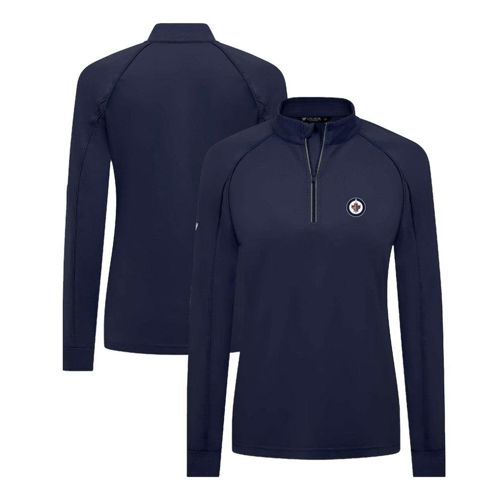 NHL Winnipeg Jets Levelwear Women's Kinetic Insignia Core Quarter-Zip Pullover Top
