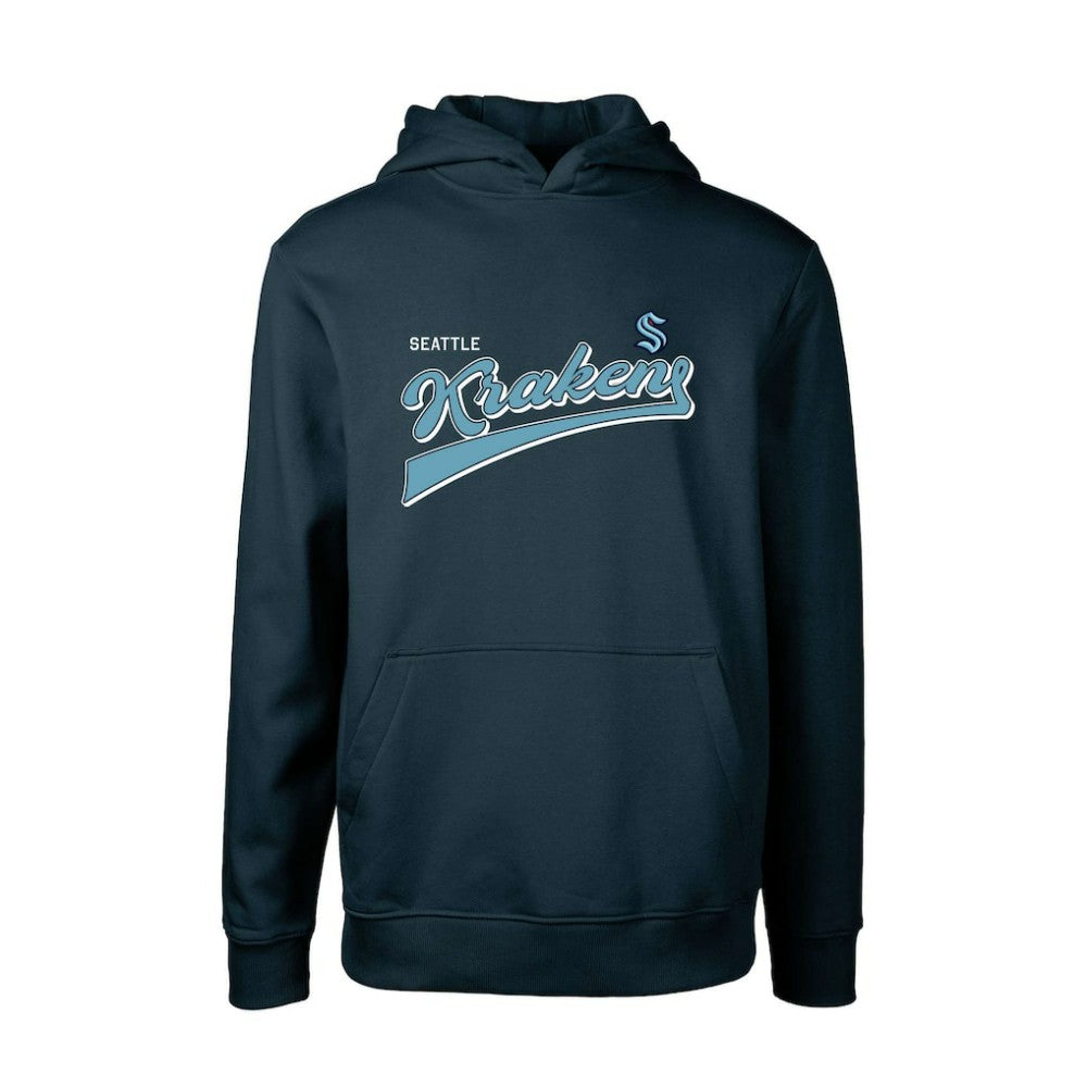NHL Seattle Kraken Levelwear Youth Podium Retro Script Fleece Pullover Hoodie