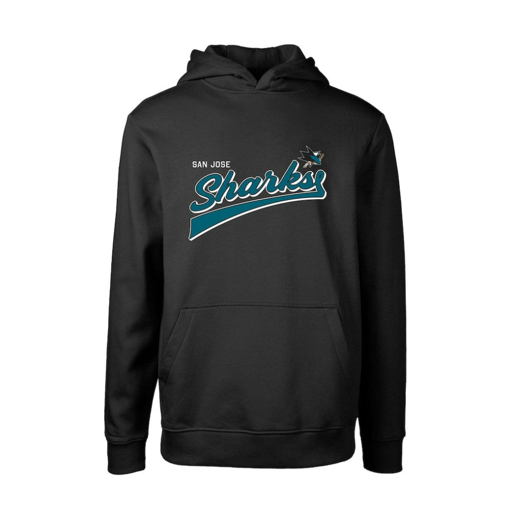 NHL San Jose Sharks Levelwear Youth Podium Retro Script Fleece Pullover Hoodie