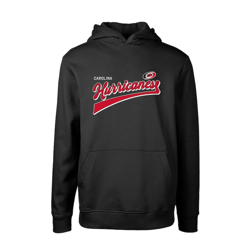 NHL Carolina Hurricanes Levelwear Youth Podium Retro Script Fleece Pullover Hoodie