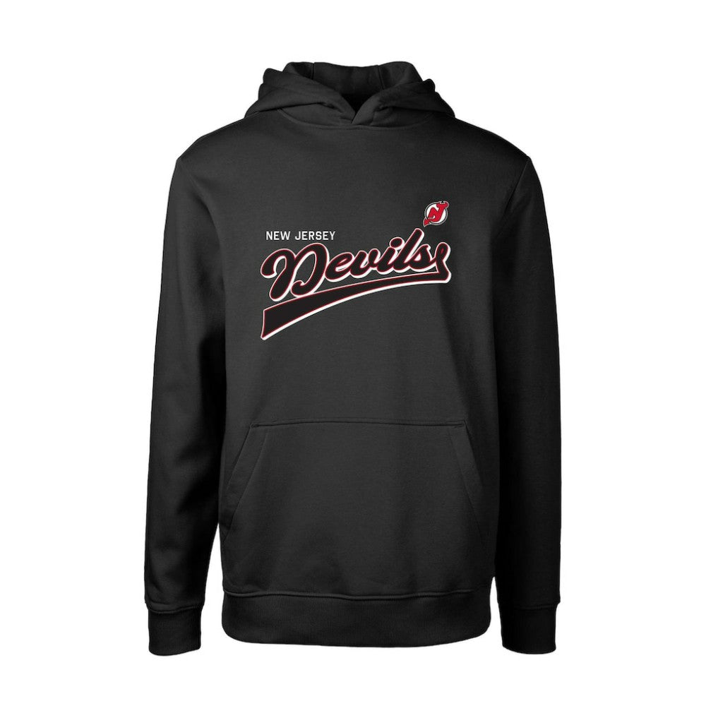 NHL New Jersey Devils Levelwear Youth Podium Retro Script Fleece Pullover Hoodie