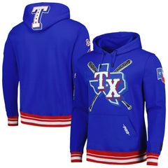 Royal Texas Rangers Pro Standard Mash Up Logo Pullover Hoodie