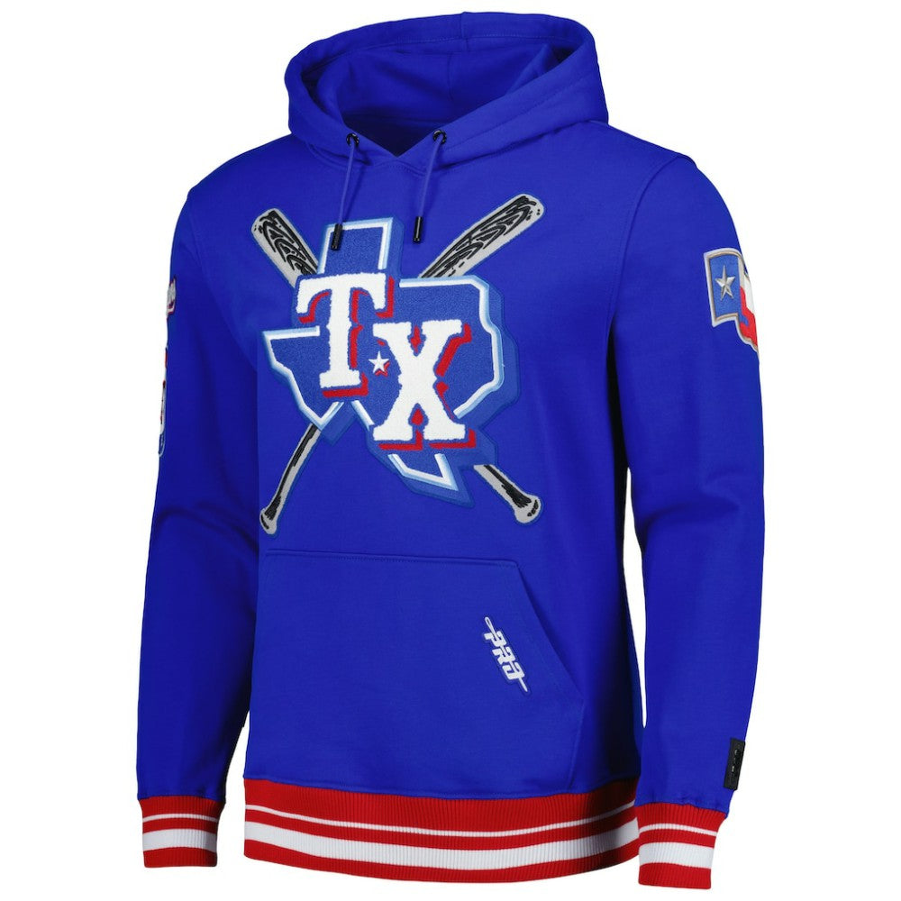 Royal Texas Rangers Pro Standard Mash Up Logo Pullover Hoodie