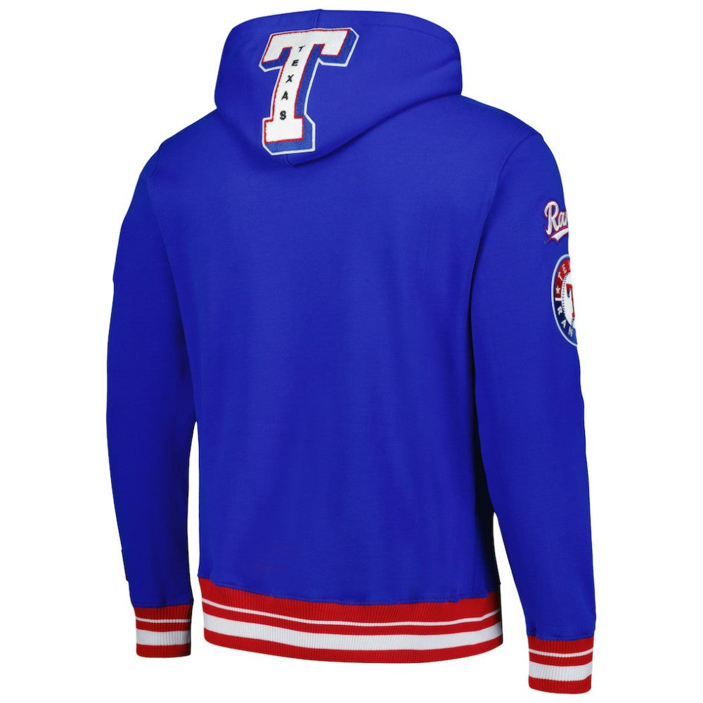 Royal Texas Rangers Pro Standard Mash Up Logo Pullover Hoodie