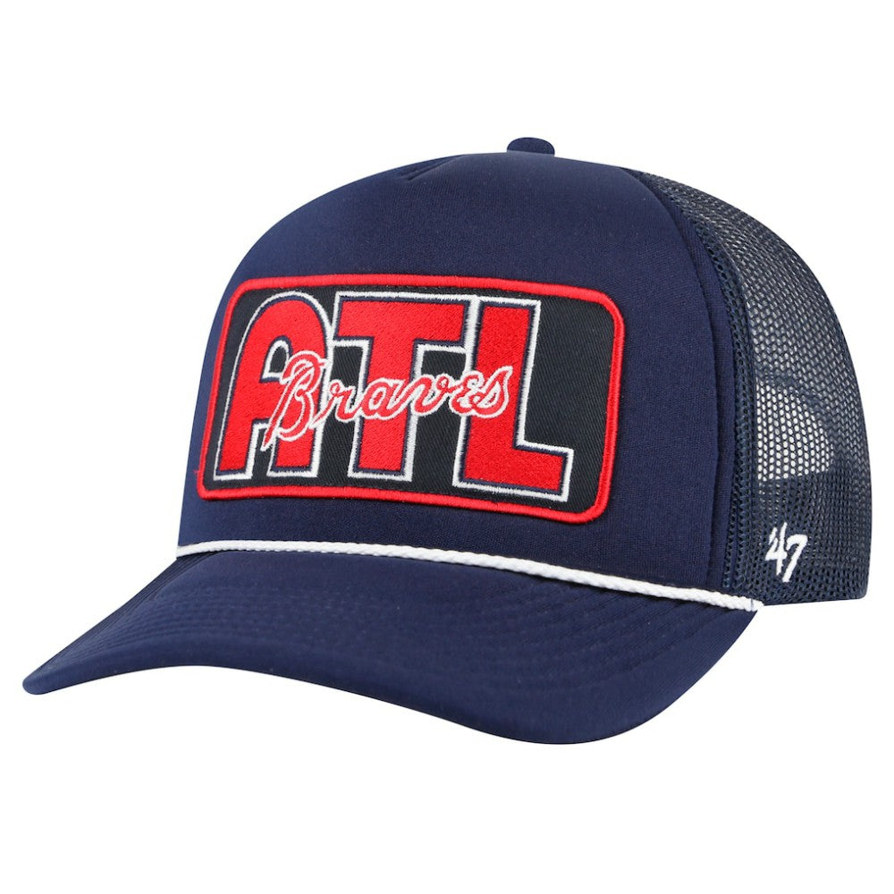 Navy Atlanta Braves '47 Local Patch Foam Front Trucker Adjustable Hat