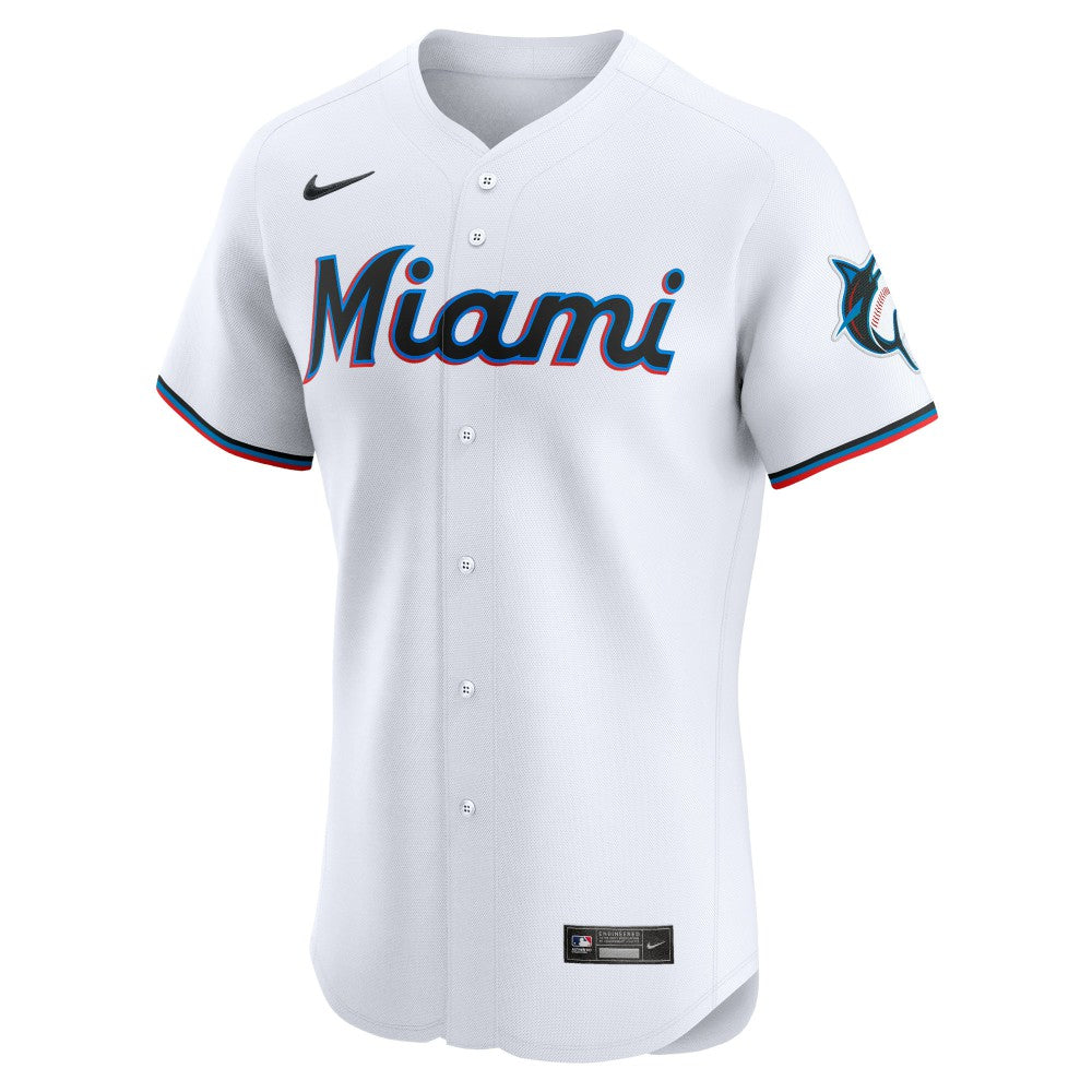 White Eury Perez Miami Marlins Nike Home Elite Player Jersey