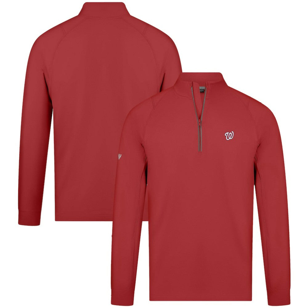 Red Washington Nationals Levelwear Theory Insignia Quarter-Zip Pullover