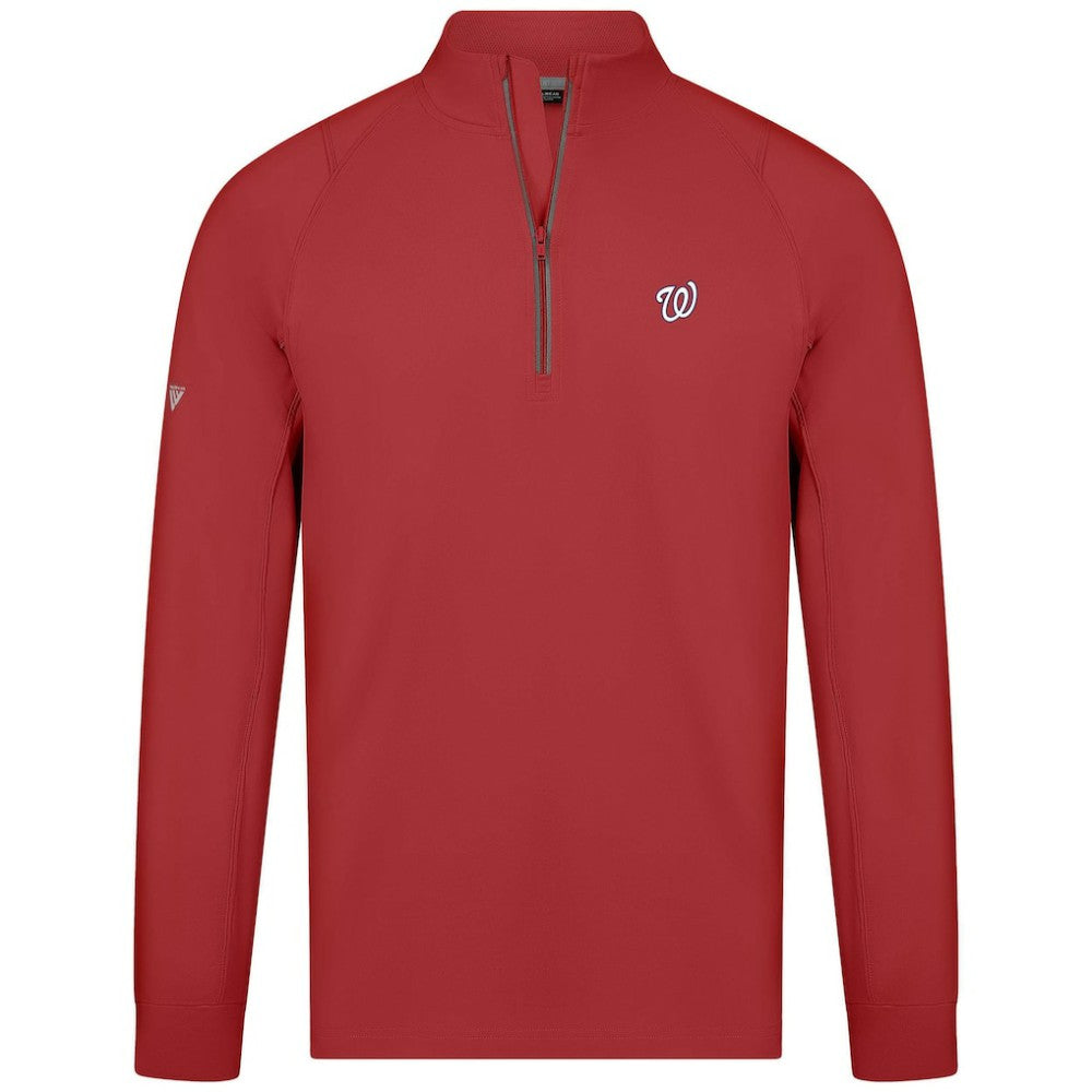 Red Washington Nationals Levelwear Theory Insignia Quarter-Zip Pullover