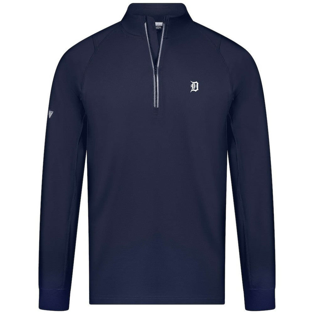 Navy Detroit Tigers Levelwear Theory Insignia Quarter-Zip Pullover