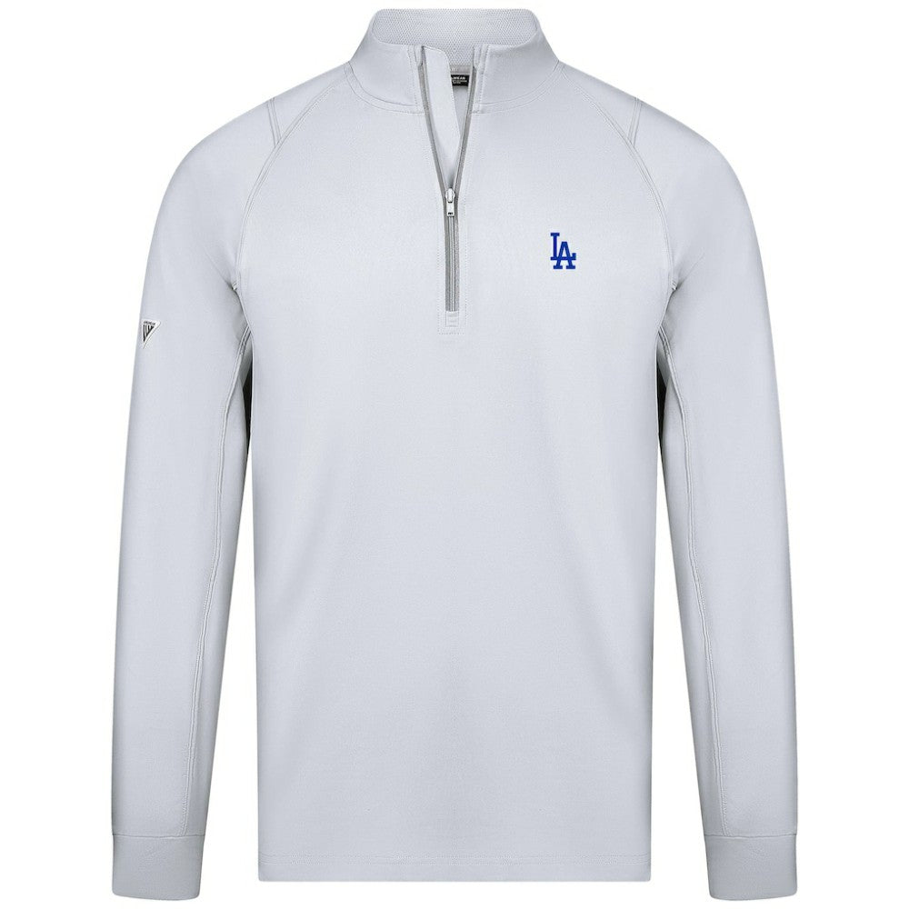 White Los Angeles Dodgers Levelwear Theory Insignia Quarter-Zip Pullover