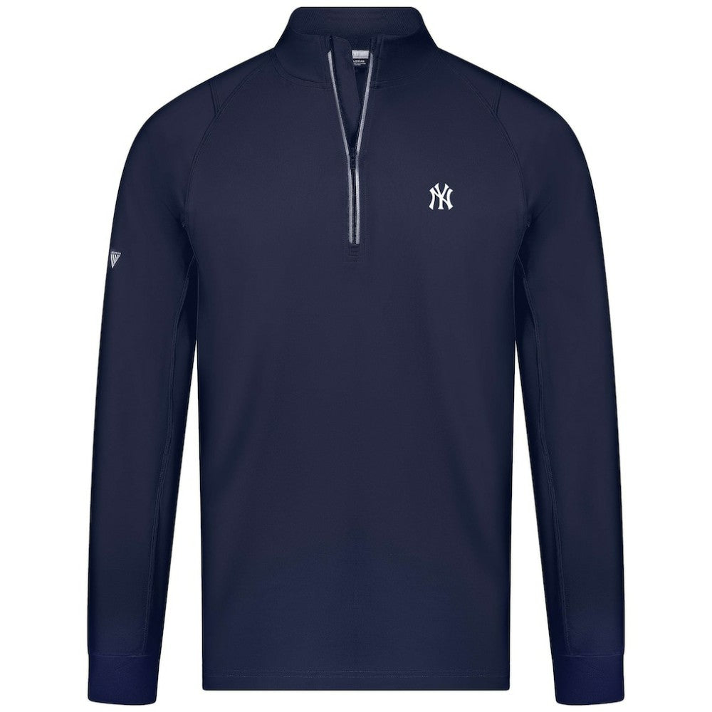 Navy New York Yankees Levelwear Theory Insignia Quarter-Zip Pullover
