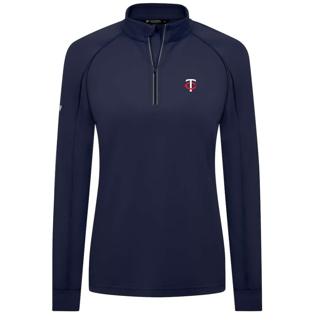 Navy Minnesota Twins Levelwear Women's Kinetic Insignia Quarter-Zip Pullover