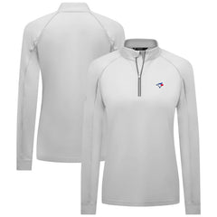 White Toronto Blue Jays Levelwear Women's Kinetic Insignia Quarter-Zip Pullover