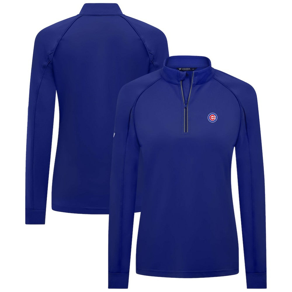 Royal Chicago Cubs Levelwear Women's Kinetic Insignia Quarter-Zip Pullover