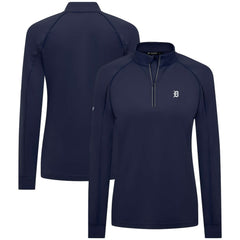 Navy Detroit Tigers Levelwear Women's Kinetic Insignia Quarter-Zip Pullover