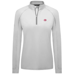 White Cincinnati Reds Levelwear Women's Kinetic Insignia Quarter-Zip Pullover