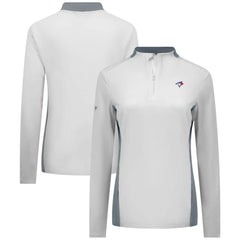 White Toronto Blue Jays Levelwear Women's Moxie Insignia Quarter-Zip Pullover
