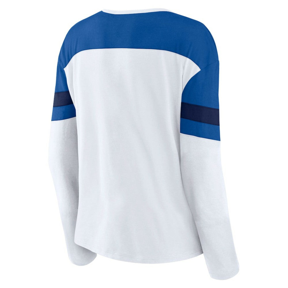 NHL New York Rangers Fanatics Women's Frozen Long Sleeve Notch Neck T-Shirt