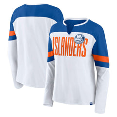 NHL New York Islanders Fanatics Women's Frozen Long Sleeve Notch Neck T-Shirt
