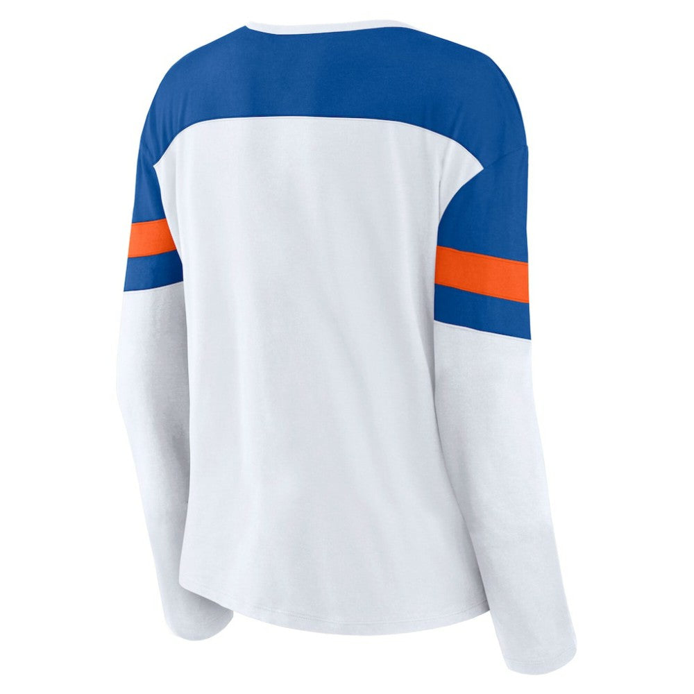 NHL New York Islanders Fanatics Women's Frozen Long Sleeve Notch Neck T-Shirt