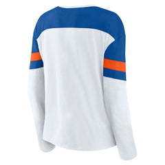 NHL New York Islanders Fanatics Women's Frozen Long Sleeve Notch Neck T-Shirt