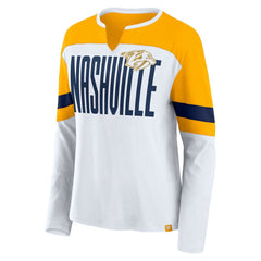 NHL Nashville Predators Fanatics Women's Frozen Long Sleeve Notch Neck T-Shirt