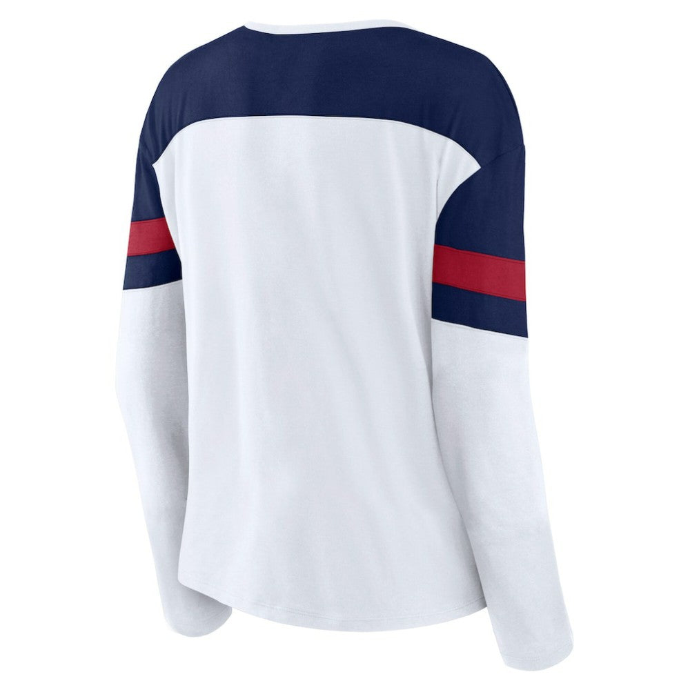 NHL Montreal Canadiens Fanatics Women's Frozen Long Sleeve Notch Neck T-Shirt