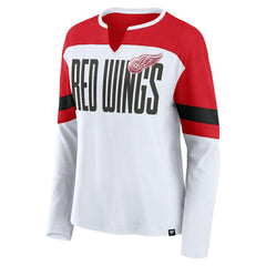 NHL Detroit Red Wings Fanatics Women's Frozen Long Sleeve Notch Neck T-Shirt