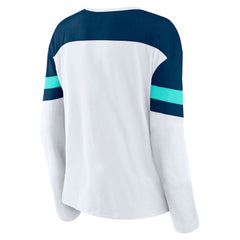 NHL Seattle Kraken Fanatics Women's Frozen Long Sleeve Notch Neck T-Shirt