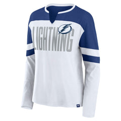 NHL Tampa Bay Lightning Fanatics Women's Frozen Long Sleeve Notch Neck T-Shirt