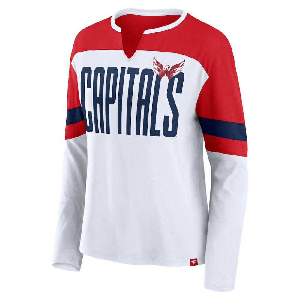 NHL Washington Capitals Fanatics Women's Frozen Long Sleeve Notch Neck T-Shirt