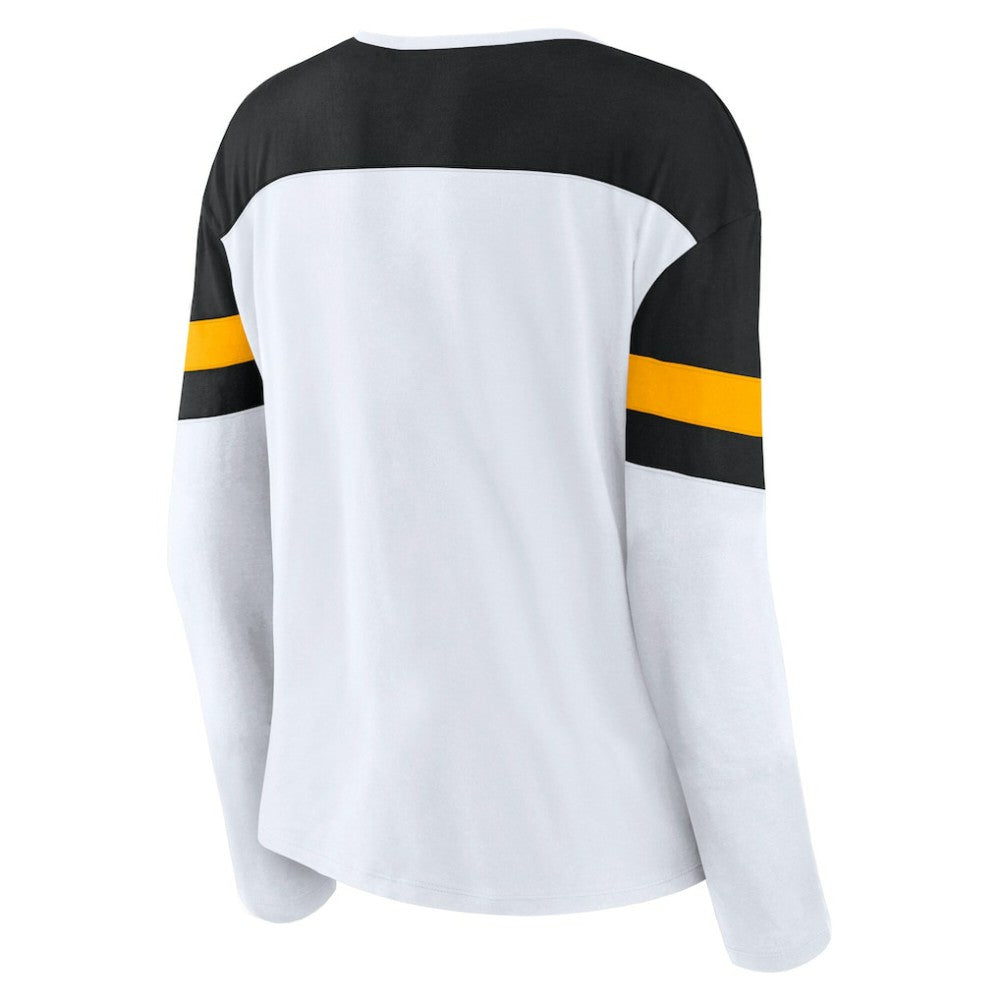 NHL Pittsburgh Penguins Fanatics Women's Frozen Long Sleeve Notch Neck T-Shirt