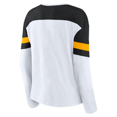NHL Boston Bruins Fanatics Women's Frozen Long Sleeve Notch Neck T-Shirt