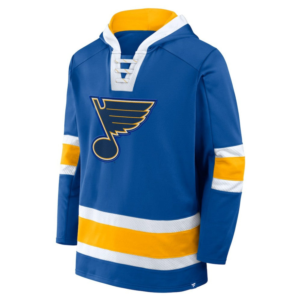 NHL St. Louis Blues Fanatics Inside Line Fleece Pullover Hoodie- Blue