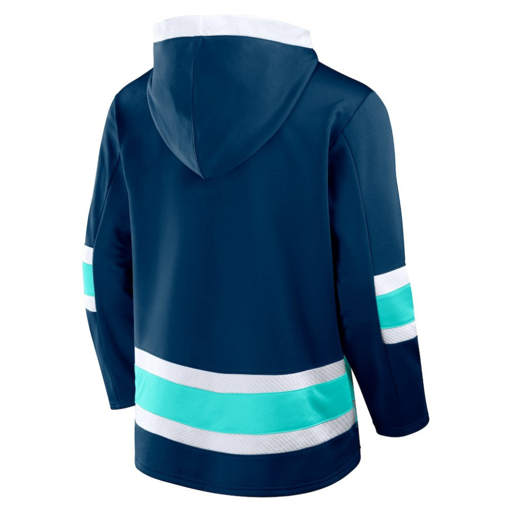 NHL Seattle Kraken Fanatics Inside Line Fleece Pullover Hoodie- Deep Sea Blue