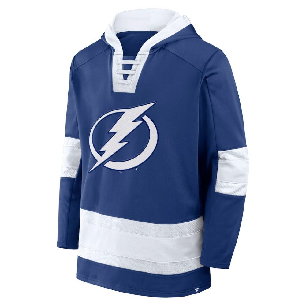 NHL Tampa Bay Lightning Fanatics Inside Line Fleece Pullover Hoodie- Blue