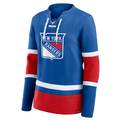 NHL New York Rangers Fanatics Women's Prime Time Lace-Up Long Sleeve T-Shirt