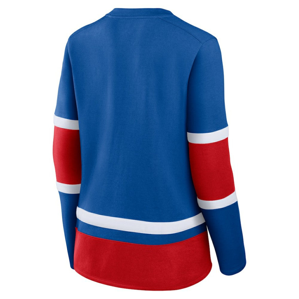 NHL New York Rangers Fanatics Women's Prime Time Lace-Up Long Sleeve T-Shirt
