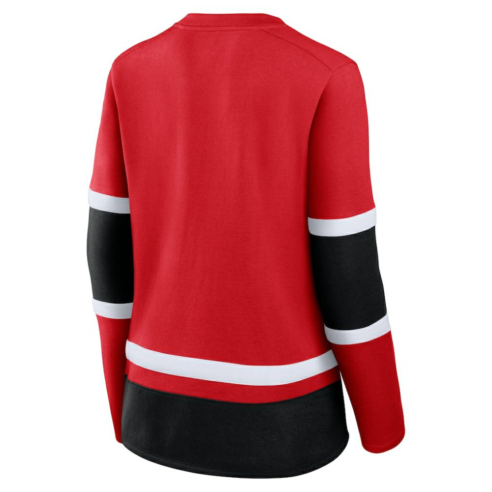 NHL Chicago Blackhawks Fanatics Women's Prime Time Lace-Up Long Sleeve T-Shirt