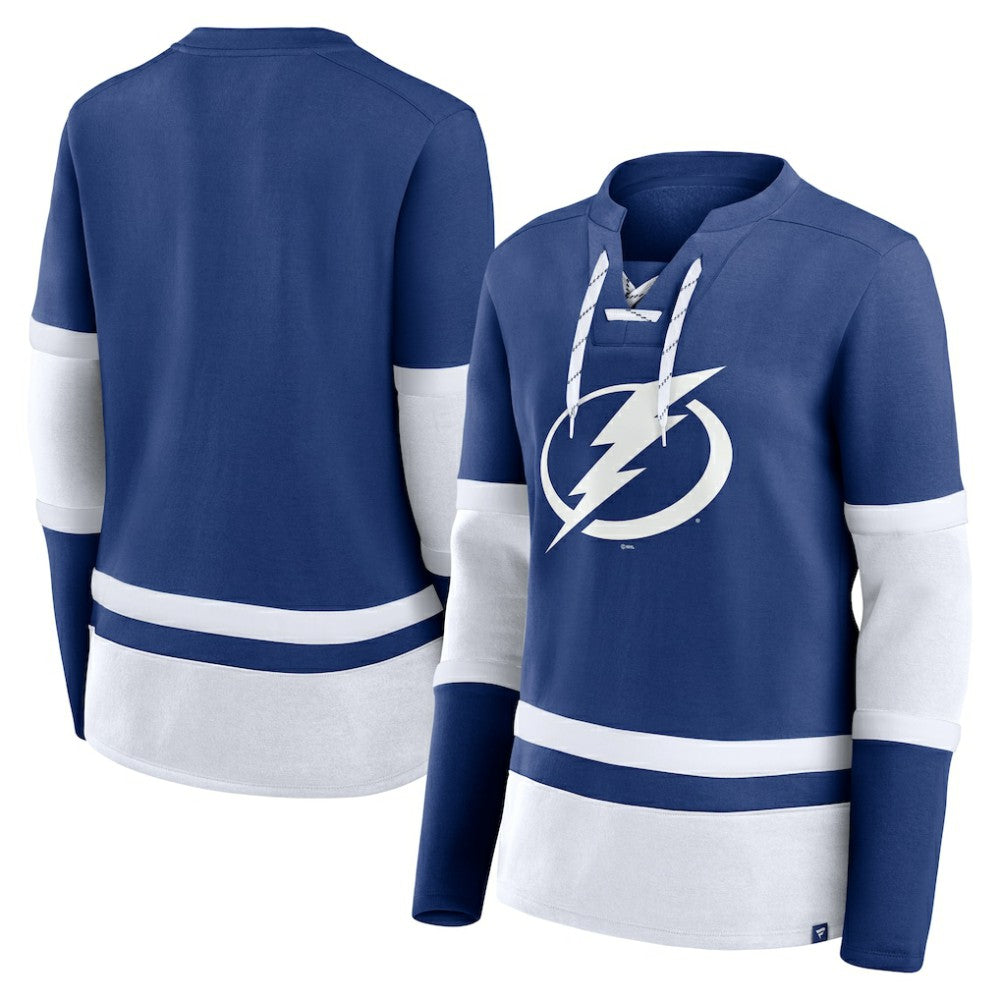 NHL Tampa Bay Lightning Fanatics Women's Prime Time Lace-Up Long Sleeve T-Shirt
