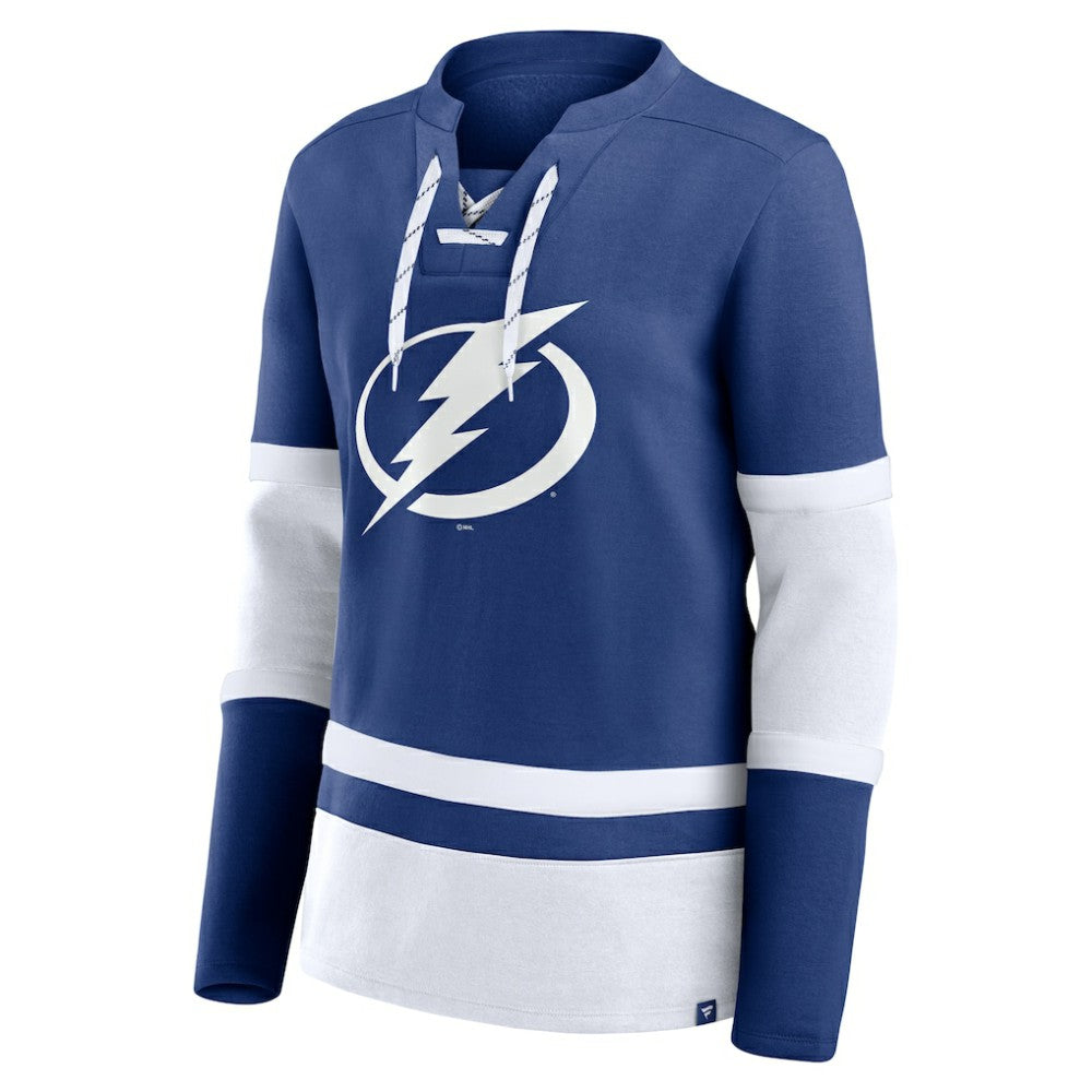 NHL Tampa Bay Lightning Fanatics Women's Prime Time Lace-Up Long Sleeve T-Shirt