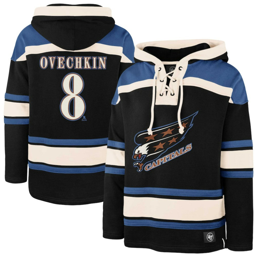 NHL Alexander Ovechkin Washington Capitals '47 Player Name & Number Lacer Pullover Hoodie